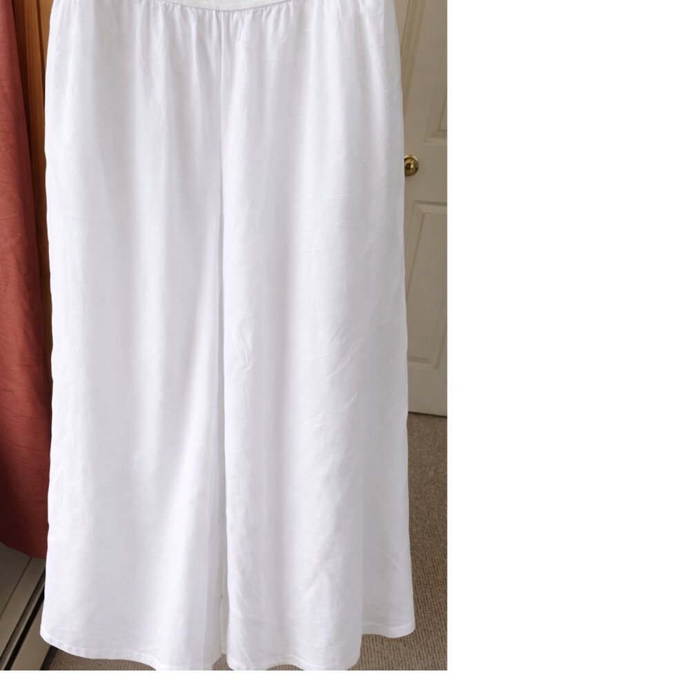 🤍Angela Mara Made in Italy Sheer Wide-Leg Pants 🤍